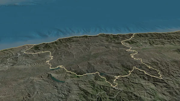 チェフ アルジェリア州 にズームアウト概要 嘘の見方だ 衛星画像 3Dレンダリング — ストック写真