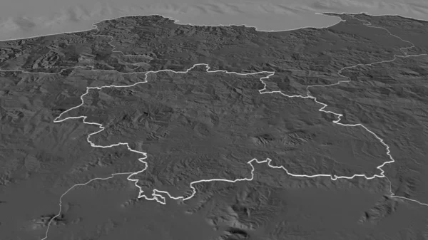 Ampliar Sobre Constantino Provincia Argelia Esbozado Perspectiva Oblicua Mapa Elevación — Foto de Stock