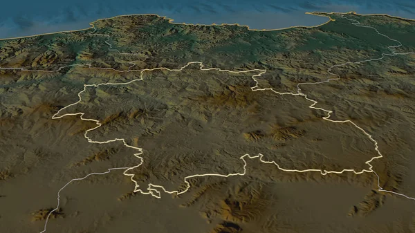 Zoom Constantino Província Argélia Delineado Perspectiva Oblíqua Mapa Topográfico Relevo — Fotografia de Stock