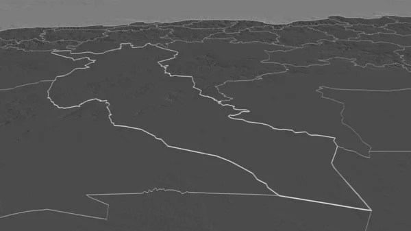Ampliar Djelfa Provincia Argelia Esbozado Perspectiva Oblicua Mapa Elevación Bilevel — Foto de Stock