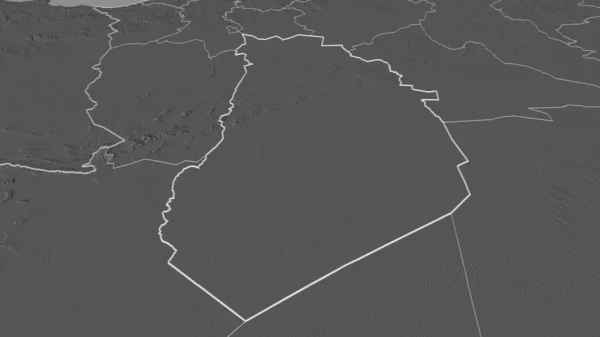 Zoom Bayadh Provincia Algeria Delineato Prospettiva Obliqua Mappa Elevazione Bilivello — Foto Stock