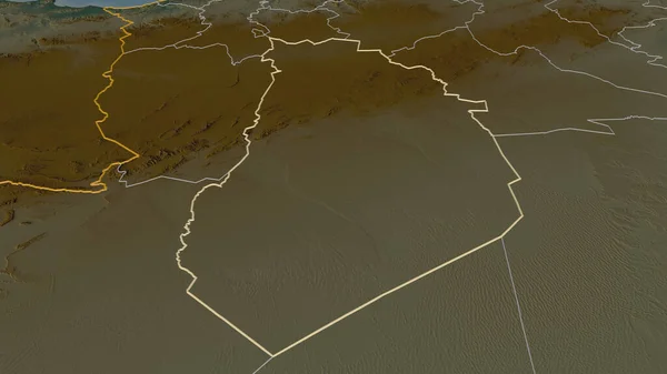Ampliar Perfil Bayadh Provincia Argelia Perspectiva Oblicua Mapa Topográfico Relieve — Foto de Stock