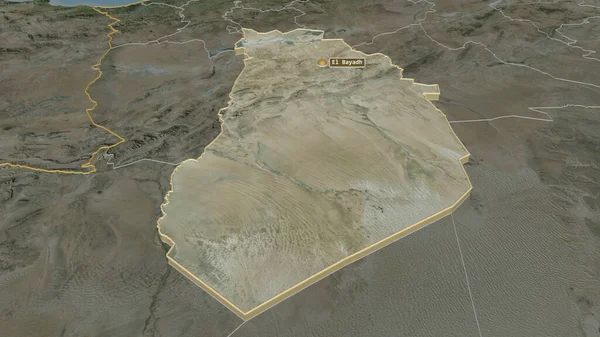 Zoom Bayadh Provincia Algeria Estruso Prospettiva Obliqua Immagini Satellitari Rendering — Foto Stock