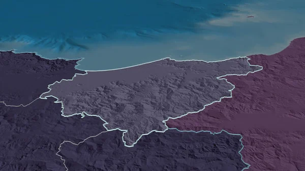 Ampliar Tarf Provincia Argelia Esbozado Perspectiva Oblicua Mapa Coloreado Tocado — Foto de Stock