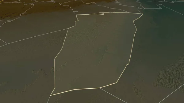 Zoom Ghardaia Província Argélia Delineado Perspectiva Oblíqua Mapa Topográfico Relevo — Fotografia de Stock