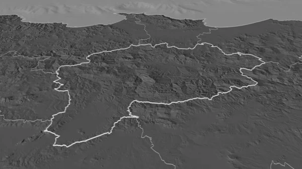 Ampliar Guelma Provincia Argelia Esbozado Perspectiva Oblicua Mapa Elevación Bilevel — Foto de Stock