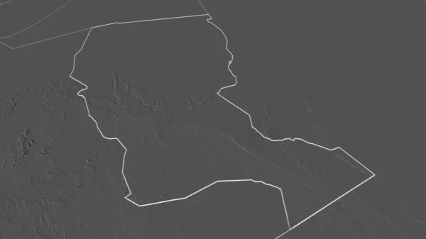 Zoom Illizi Algeria Delineato Prospettiva Obliqua Mappa Elevazione Bilivello Con — Foto Stock