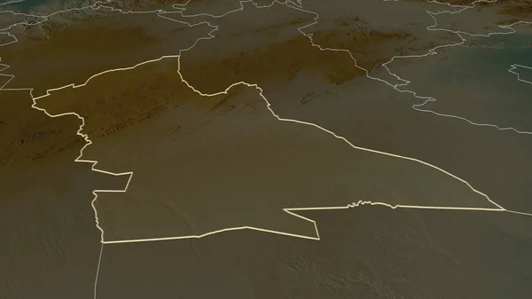 Ampliar Laghouat Provincia Argelia Esbozado Perspectiva Oblicua Mapa Topográfico Relieve — Foto de Stock