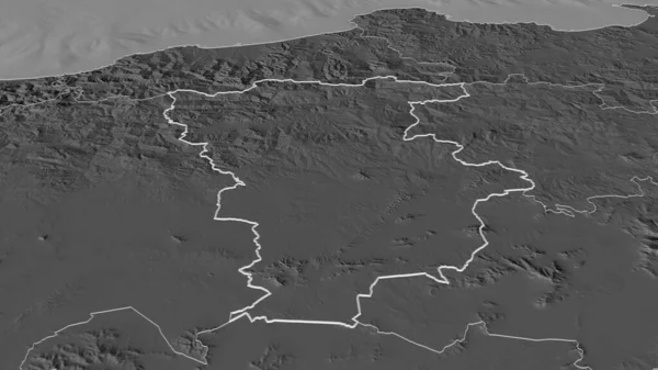 Ampliar Mila Provincia Argelia Esbozado Perspectiva Oblicua Mapa Elevación Bilevel — Foto de Stock