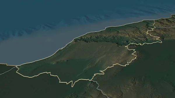 Ampliar Mostaganem Provincia Argelia Esbozado Perspectiva Oblicua Mapa Topográfico Relieve — Foto de Stock