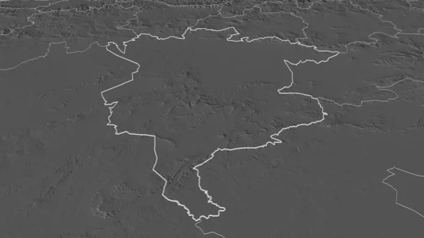 Zoom Sila Provincia Argelia Esbozado Perspectiva Oblicua Mapa Elevación Bilevel — Foto de Stock