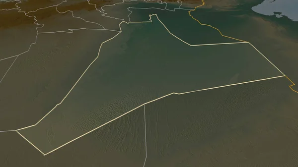 Увеличь Уарглу Провинция Алжир Непристойная Перспектива Карта Рельефа Поверхностными Водами — стоковое фото