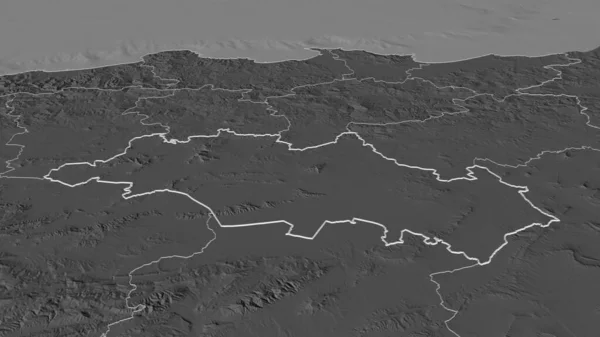 Ampliar Oum Bouaghi Provincia Argelia Esbozado Perspectiva Oblicua Mapa Elevación — Foto de Stock