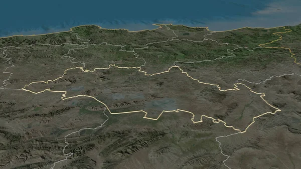 Ampliar Oum Bouaghi Provincia Argelia Esbozado Perspectiva Oblicua Imágenes Satélite — Foto de Stock