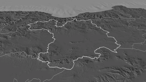 Ampliar Setif Provincia Argelia Esbozado Perspectiva Oblicua Mapa Elevación Bilevel — Foto de Stock