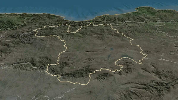 Ampliar Setif Provincia Argelia Esbozado Perspectiva Oblicua Imágenes Satélite Renderizado — Foto de Stock