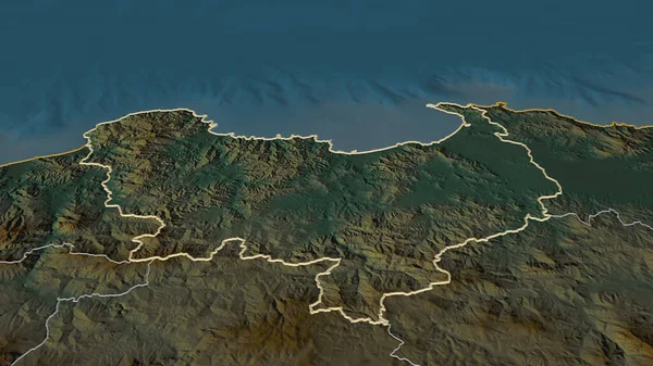 Ampliar Skikda Provincia Argelia Esbozado Perspectiva Oblicua Mapa Topográfico Relieve — Foto de Stock