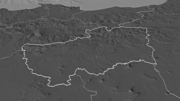 Ampliar Souk Ahras Provincia Argelia Esbozado Perspectiva Oblicua Mapa Elevación — Foto de Stock