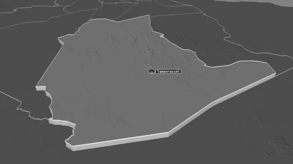Увеличь Тамангассет Провинция Алжир Непристойная Перспектива Карта Высоты Билевель Поверхностными — стоковое фото