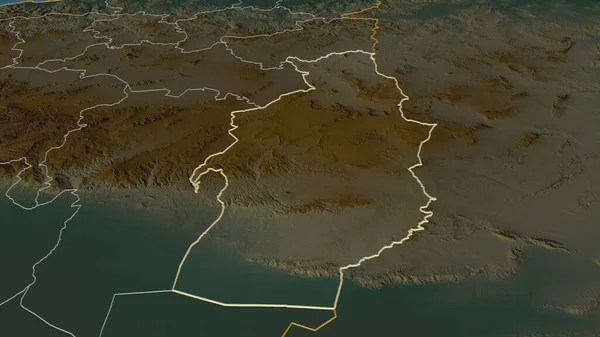 Ampliar Tebessa Provincia Argelia Esbozado Perspectiva Oblicua Mapa Topográfico Relieve — Foto de Stock