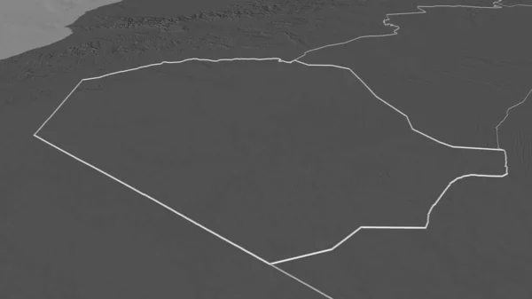 Ampliar Tindouf Provincia Argelia Esbozado Perspectiva Oblicua Mapa Elevación Bilevel —  Fotos de Stock