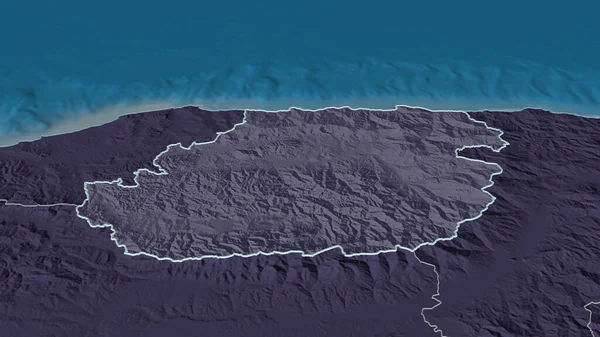 Ampliar Tizi Ouzou Provincia Argelia Esbozado Perspectiva Oblicua Mapa Coloreado — Foto de Stock
