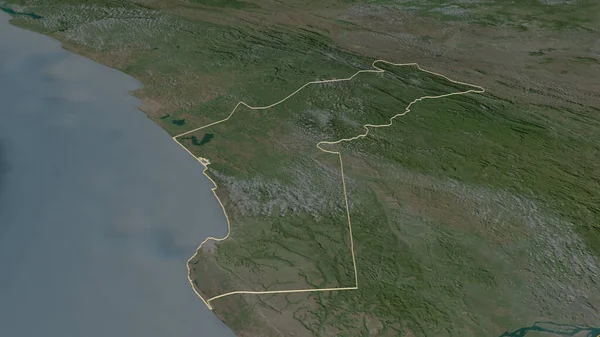 Zooma Cabinda Provinsen Angola Beskrivs Svagt Perspektiv Satellitbilder Rendering — Stockfoto