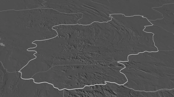 Powiększ Cuanzę Norte Prowincja Angola Perspektywa Ukośna Dwupoziomowa Mapa Wysokości — Zdjęcie stockowe