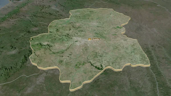 Μεγέθυνση Huambo Επαρχία Της Αγκόλα Εξωθημένη Λήθη Προοπτική Δορυφορικές Εικόνες — Φωτογραφία Αρχείου