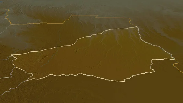 Ampliar Lunda Sul Provincia Angola Esbozado Perspectiva Oblicua Mapa Topográfico — Foto de Stock