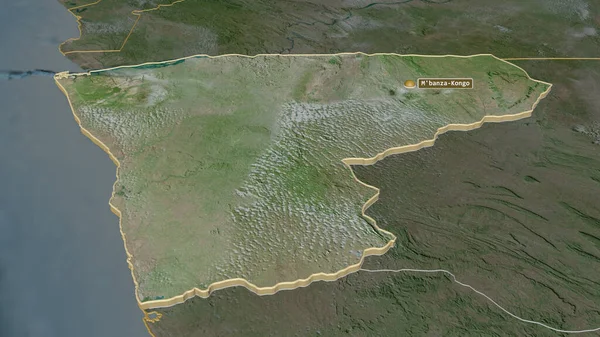 Увеличь Изображение Заира Провинция Ангола Непристойная Перспектива Спутниковые Снимки Рендеринг — стоковое фото