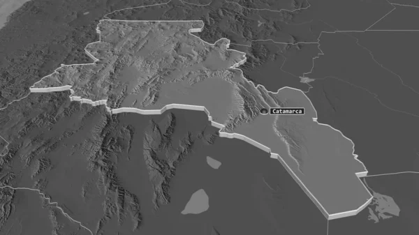 Ampliar Catamarca Provincia Argentina Extruido Perspectiva Oblicua Mapa Elevación Bilevel —  Fotos de Stock