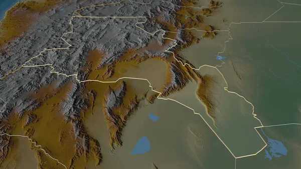 Zoom Catamarca Provincia Argentina Delineato Prospettiva Obliqua Mappa Topografica Rilievo — Foto Stock