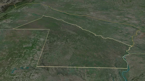 Zoom Auf Chaco Provinz Argentinien Umrissen Schräge Perspektive Satellitenbilder Rendering — Stockfoto