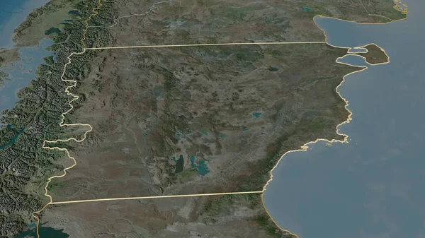 中央部 アルゼンチン州 にズームアウト概要 嘘の見方だ 衛星画像 3Dレンダリング — ストック写真