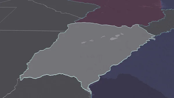 Zoom Auf Corrientes Provinz Argentinien Umrissen Schräge Perspektive Farbige Landkarte — Stockfoto