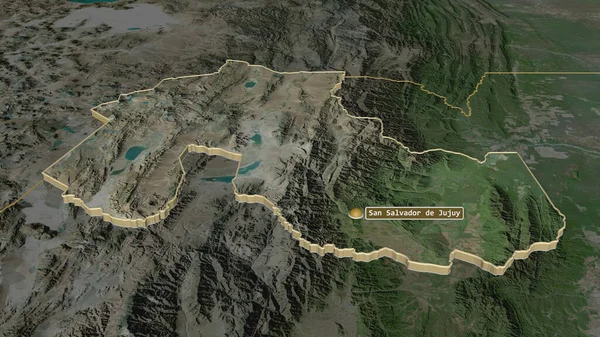 Zoom Jujuy Província Argentina Extrudado Perspectiva Oblíqua Imagens Satélite Renderização — Fotografia de Stock