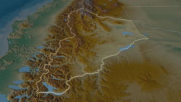 Μεγέθυνση Neuquen Επαρχία Της Αργεντινής Περιγράφεται Λήθη Προοπτική Τοπογραφικός Ανάγλυφος — Φωτογραφία Αρχείου