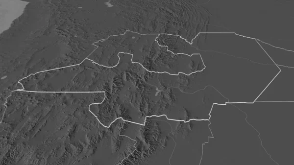 Zoom Salta Provincia Argentina Delineato Prospettiva Obliqua Mappa Elevazione Bilivello — Foto Stock
