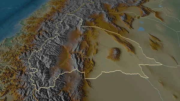 Ampliar San Juan Provincia Argentina Esbozado Perspectiva Oblicua Mapa Topográfico — Foto de Stock