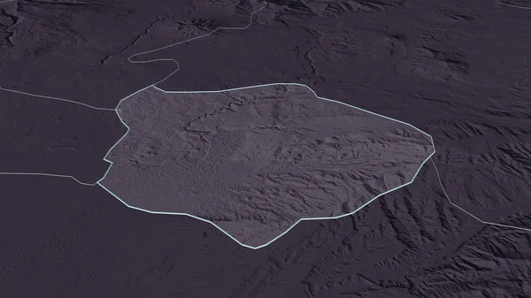 Zoom Auf Erevan Stadt Armenien Umrissen Schräge Perspektive Farbige Landkarte — Stockfoto