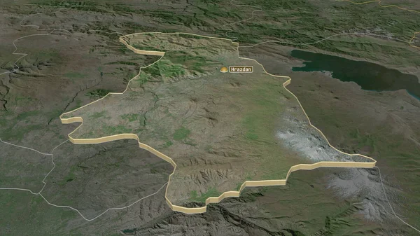 Kotayk Ermenistan Ili Yakınlaştır Belirsiz Bir Bakış Açısı Uydu Görüntüleri — Stok fotoğraf