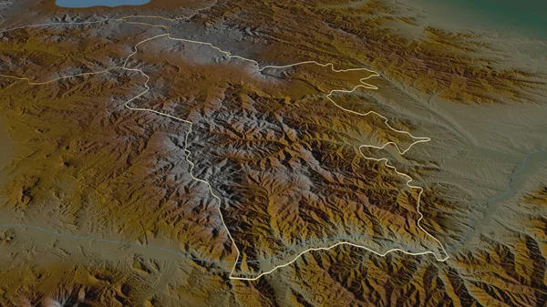 Zoom Sur Syunik Province Arménie Perspective Oblique Carte Topographique Relief — Photo