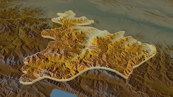 Ampliar Tavush Provincia Armenia Extruido Perspectiva Oblicua Mapa Topográfico Relieve — Foto de Stock