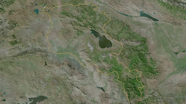 Ermenistan Bölgesinin Ana Hatları Uydu Görüntüleri Görüntüleme — Stok fotoğraf