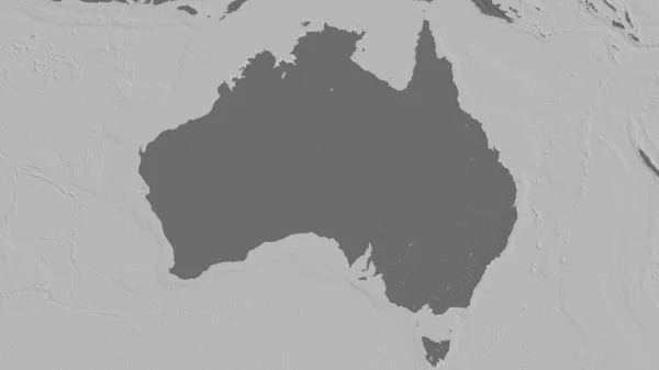 オーストラリア地域の概要 地表水と二階の標高マップ 3Dレンダリング — ストック写真