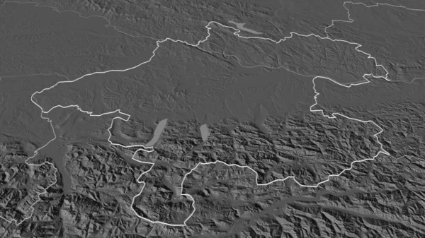 Zoom Oberosterreich Stato Dell Austria Delineato Prospettiva Obliqua Mappa Elevazione — Foto Stock