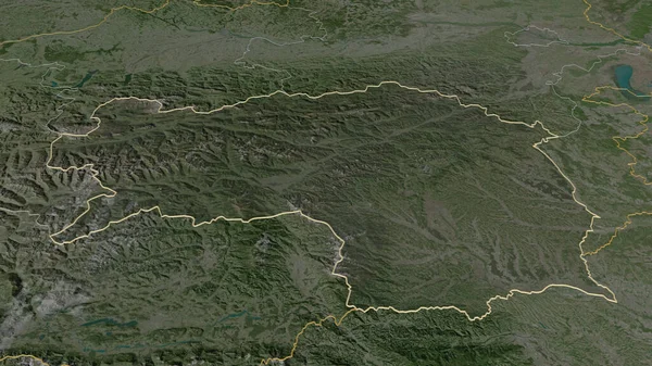 Zbliżenie Steiermark Stan Austria Zarysowane Perspektywa Ukośna Zdjęcia Satelitarne Renderowanie — Zdjęcie stockowe