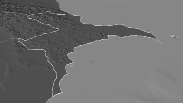 Накреслено Масштаб Absheron Регіон Азербайджану Неймовірна Перспектива Мапа Висот Поверхневими — стокове фото