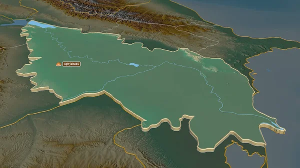 Загрузили Аран Район Азербаджана Непристойная Перспектива Карта Рельефа Поверхностными Водами — стоковое фото